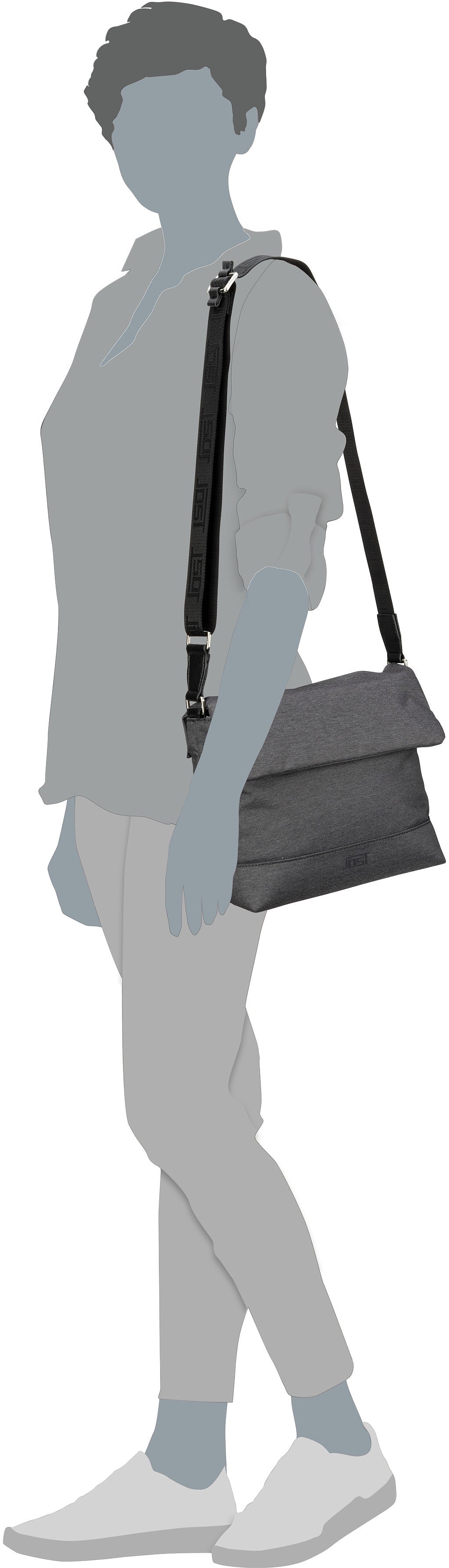 Jost Bergen Light Grey Bolso bandolera – Vista Silueta