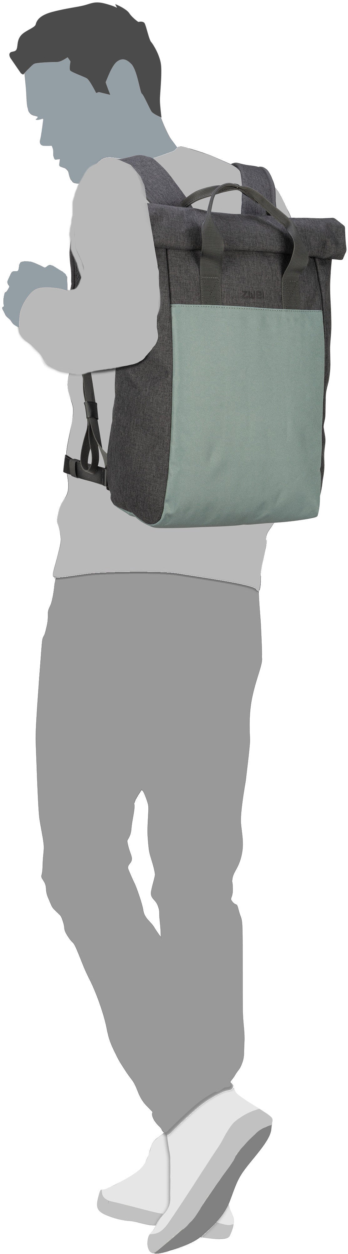 zwei Benno BE260 Stone Mochila enrollable – Vista Silueta