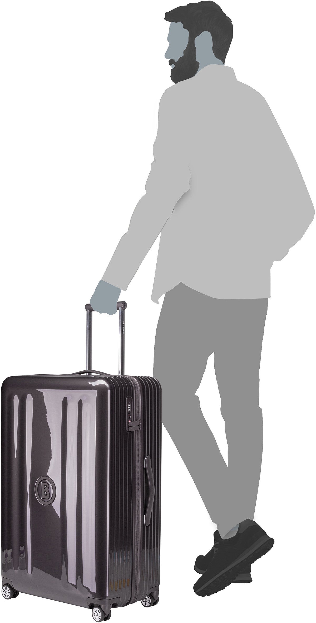 Bogner Piz C75 Trolleycase LVZ 4w Dark Grey Valise – Vue Silhouette
