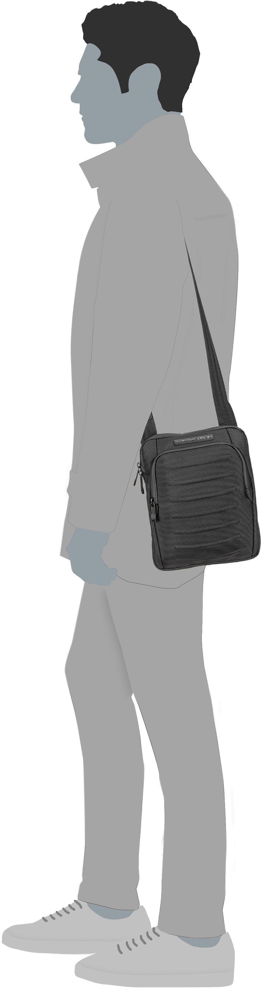 Porsche Design Roadster Pro S Dark Blue Crossbody Bag – Silhouette View