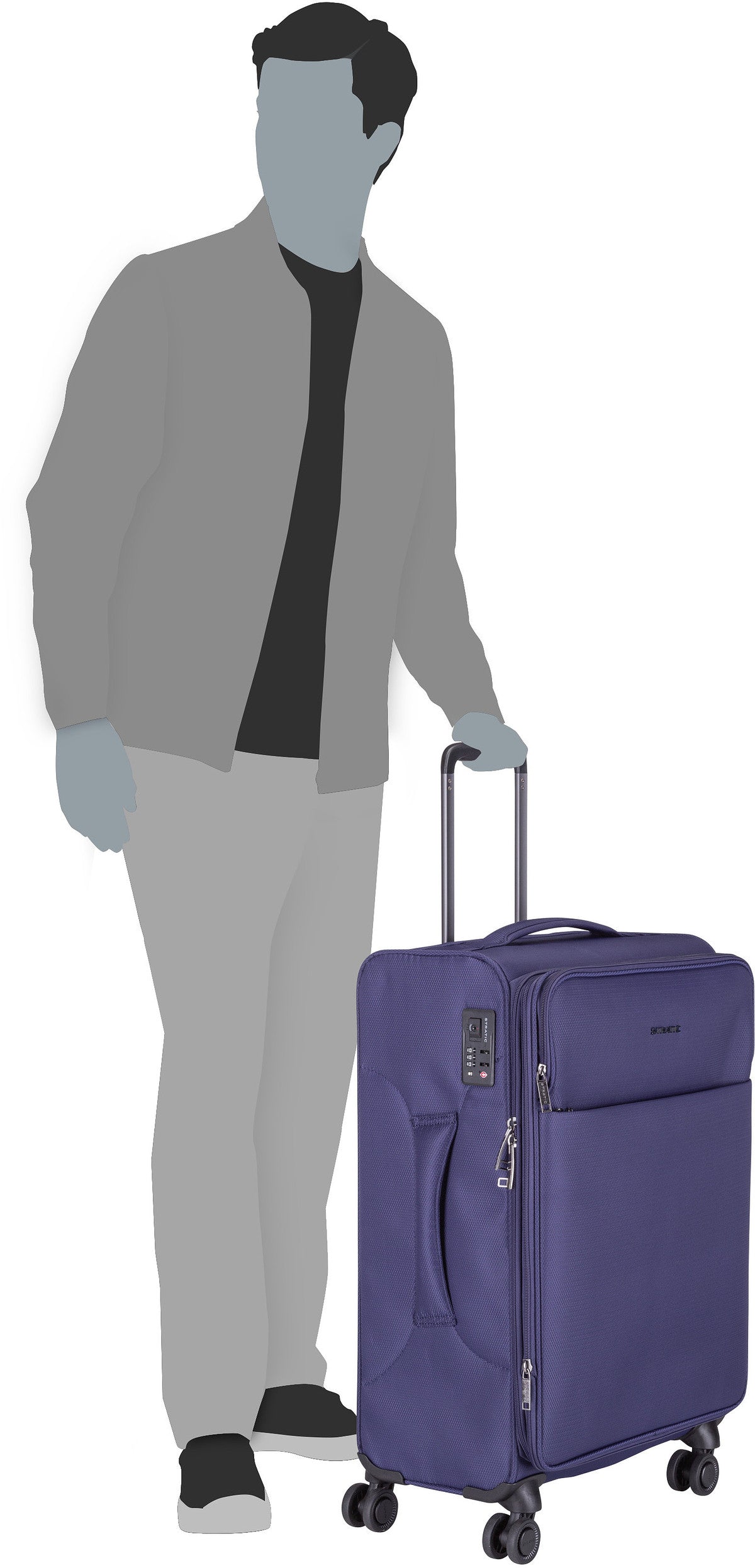 Stratic Stratic Light+ Trolley M Red Maleta – Vista Silueta