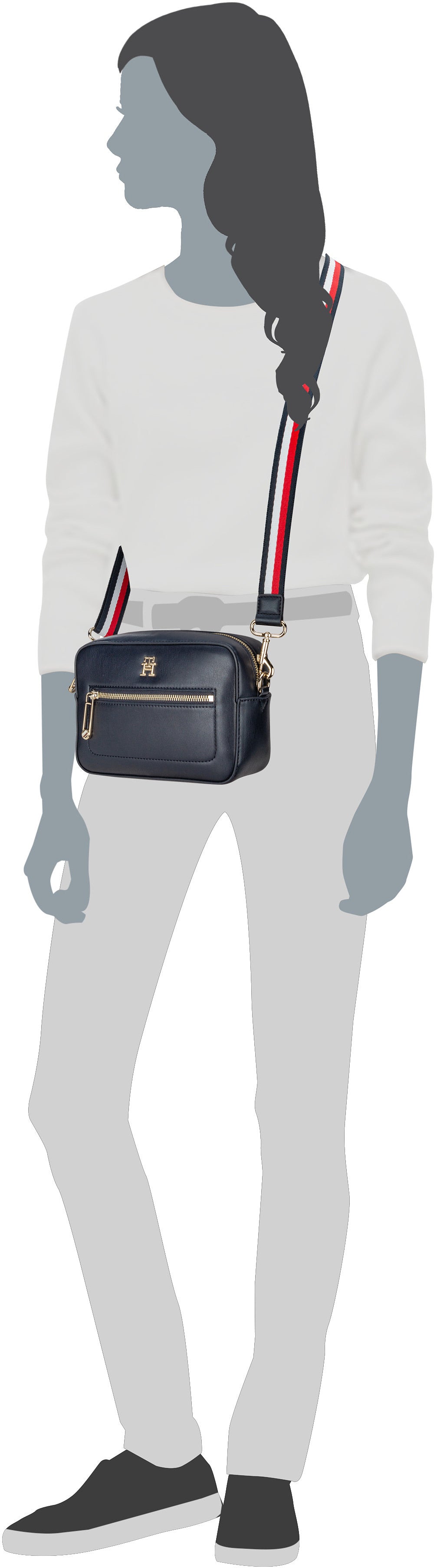 Tommy Hilfiger Iconic Tommy Space Blue Bolso bandolera – Vista Silueta