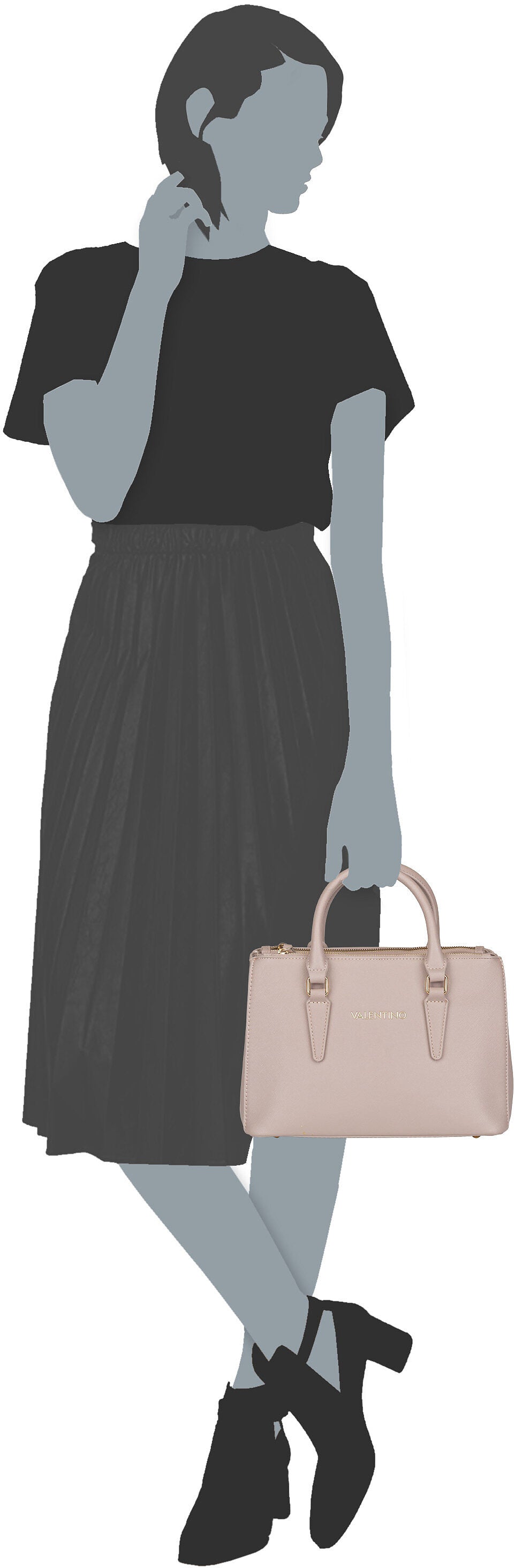 Valentino Zero Re Shopping 302 Bianco Satchel – Silhouette View