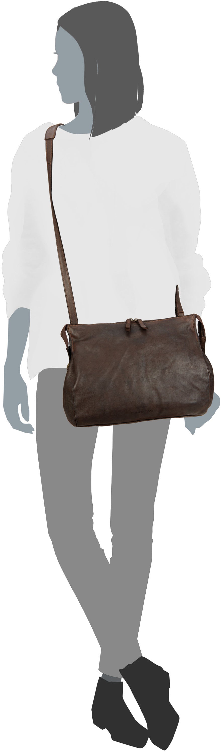 Harold's Submarine Postbag SU77 Schwarz Sac pochette – Vue Silhouette