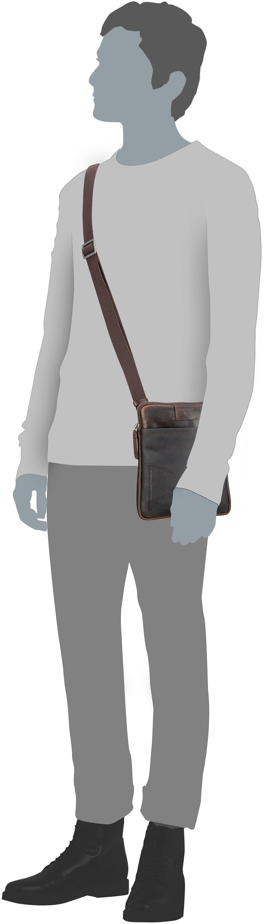 Strellson Brick Lane Marcus XSVZ1 Dark Brown Buideltas – Silhouetweergave