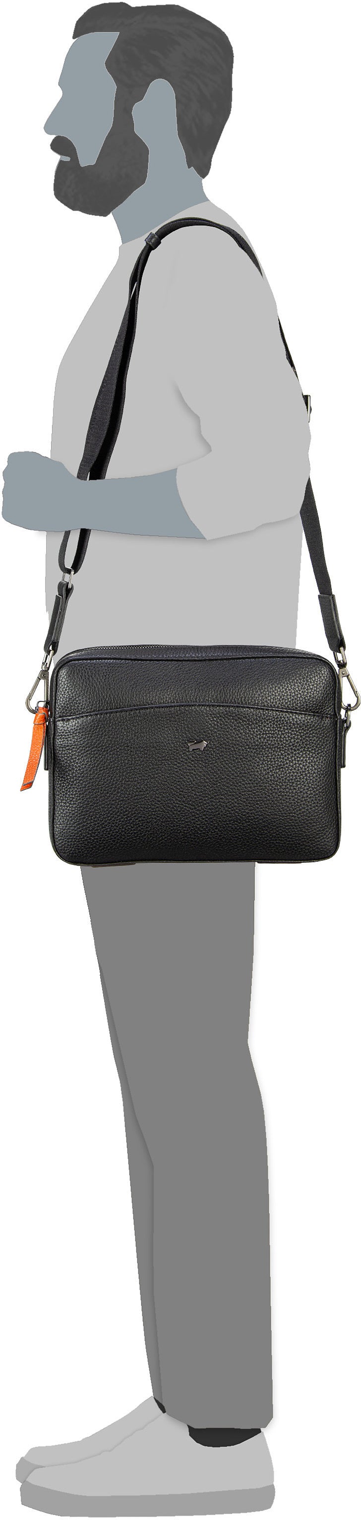 Braun Büffel Novara 26353 Braun Crossbody Bag – Silhouette View
