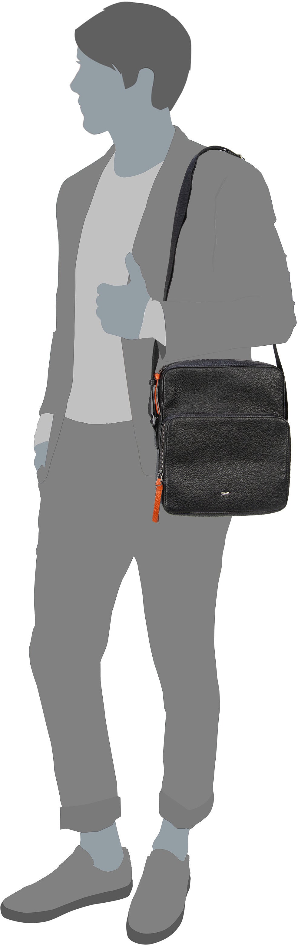 Braun Büffel Novara 26354 Braun Schoudertas – Silhouetweergave