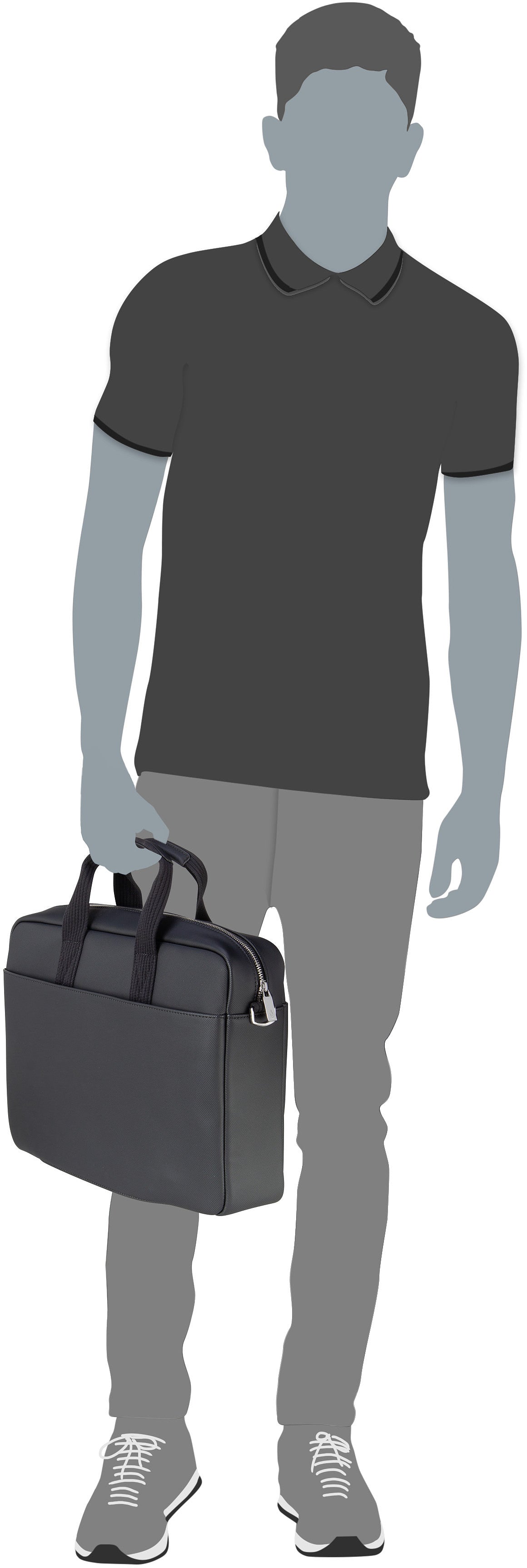 Lacoste Men`s Classic Computer Bag 4429 Noir valigetta – Vista Silhouette