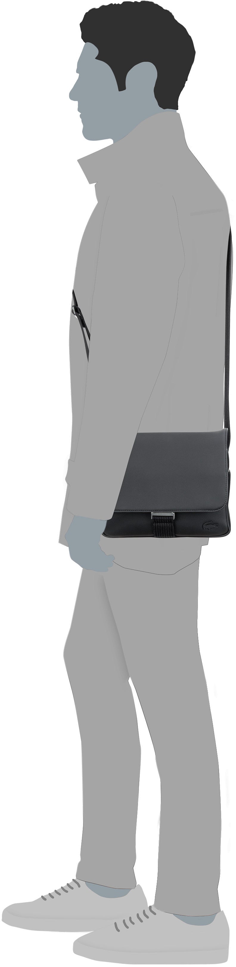 Lacoste Men´s Classic Bag 4428 Noir Schoudertas – Silhouetweergave