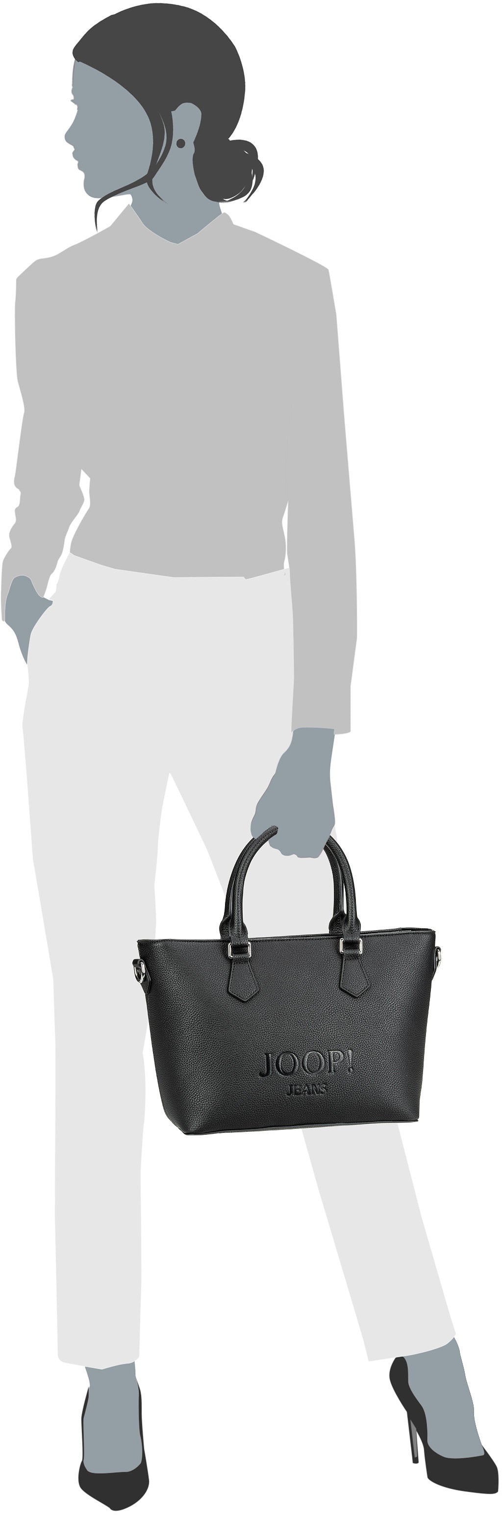 Joop Lettera 1.0 Ketty Handbag SHZ White Tote-tas – Silhouetweergave