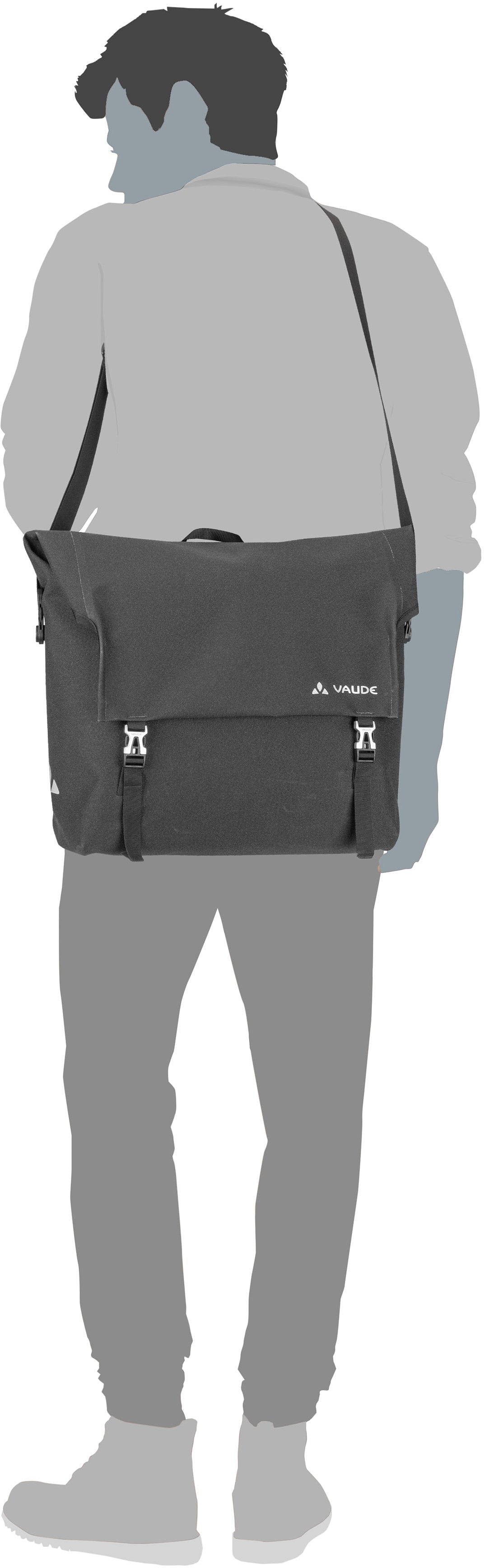 Vaude Augsburg IV L Black Bike Bag – Silhouette View