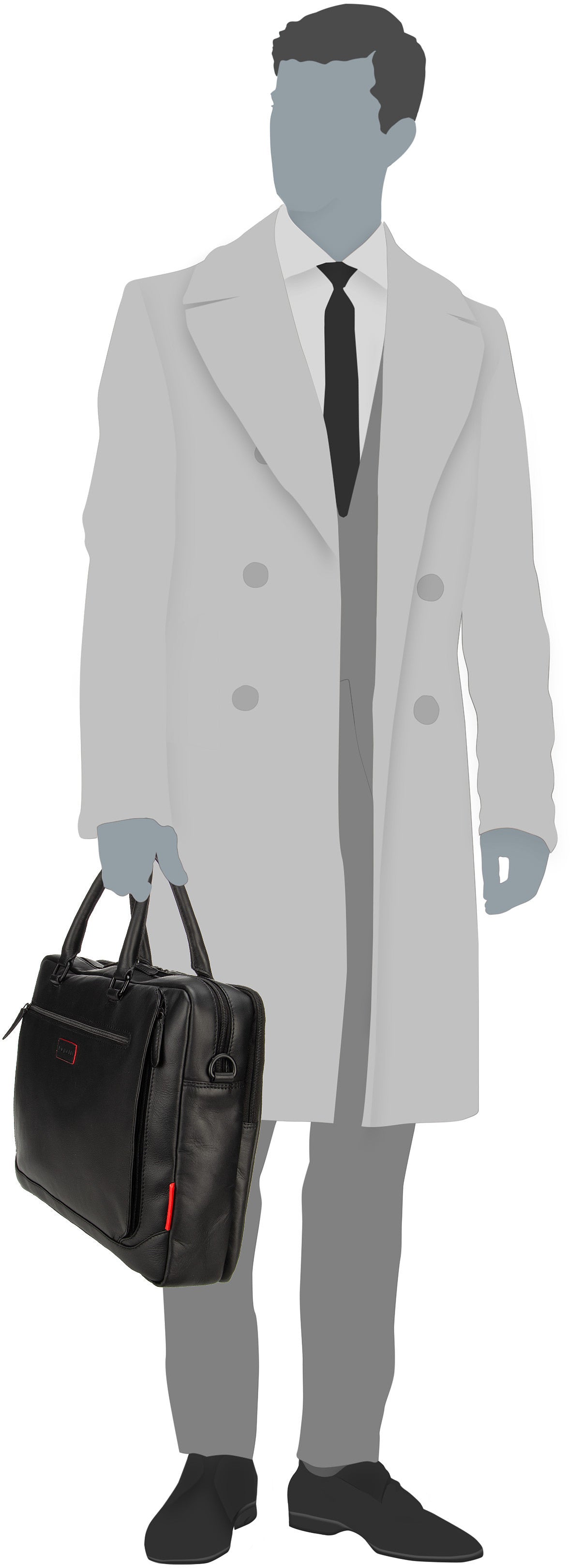 Bugatti Clark Schwarz Briefcase – Silhouette View