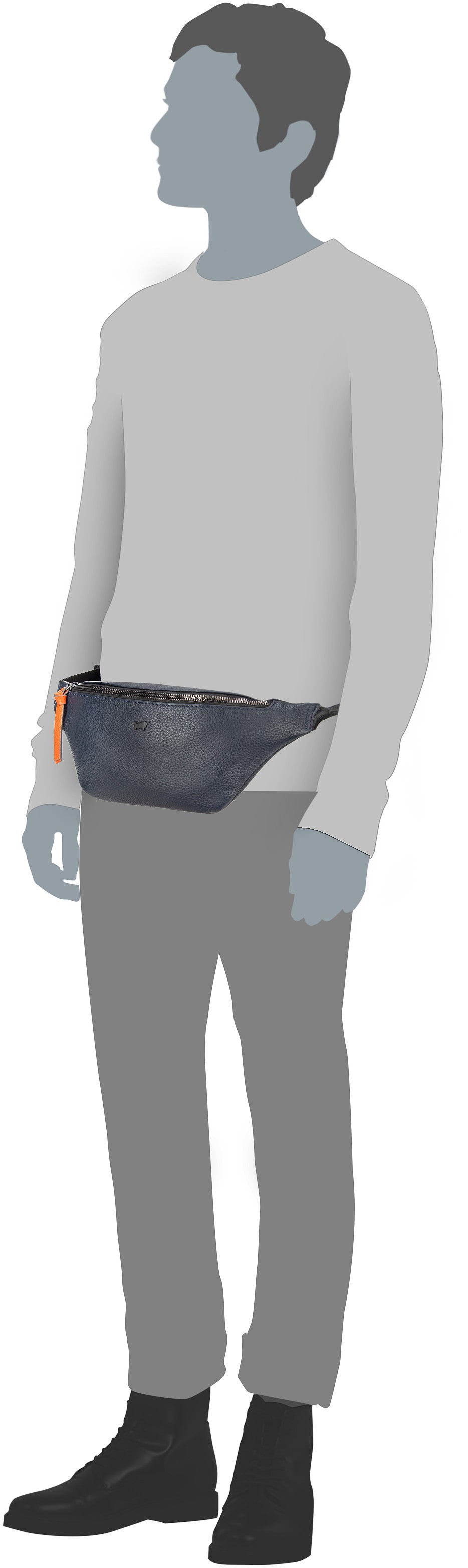 Braun Büffel Novara 26344 Navy Heuptasje – Silhouetweergave