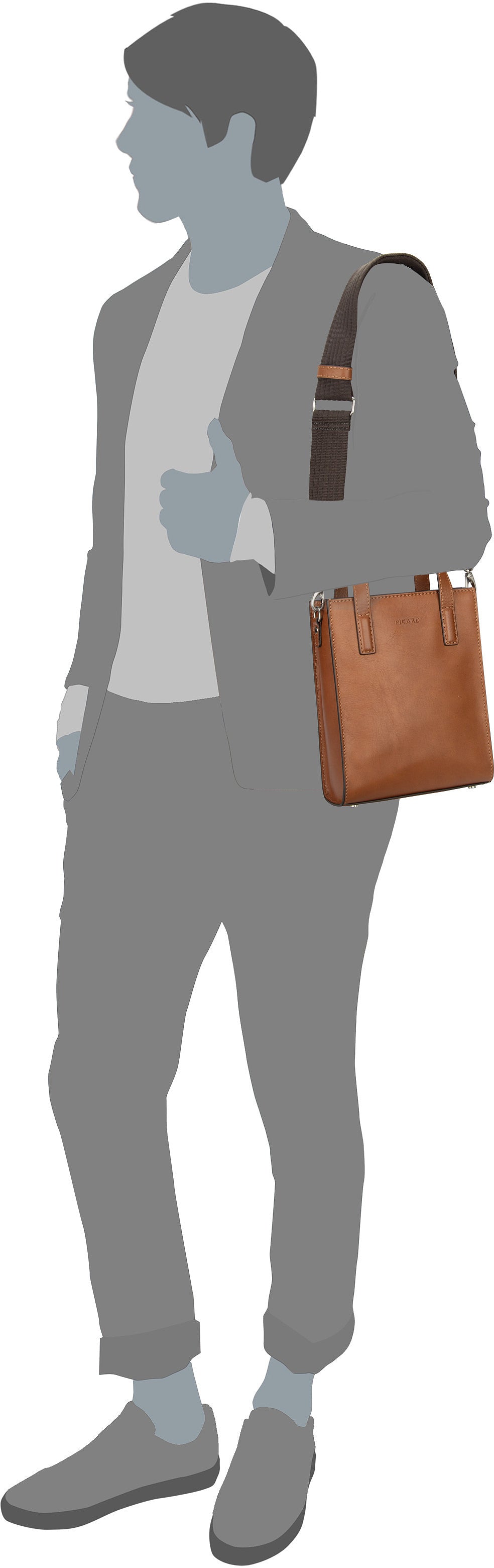 Picard Toscana 7217 Camel Bolso bandolera – Vista Silueta