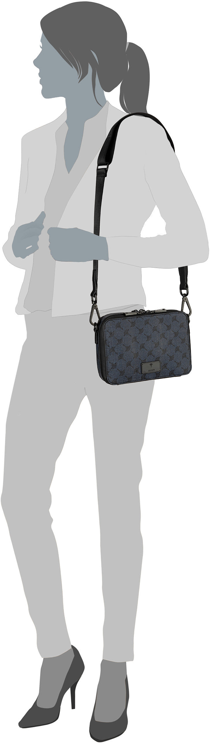 Joop Mazzolino Paolo XSHZ Night Blue Sac à bandoulière – Vue Silhouette