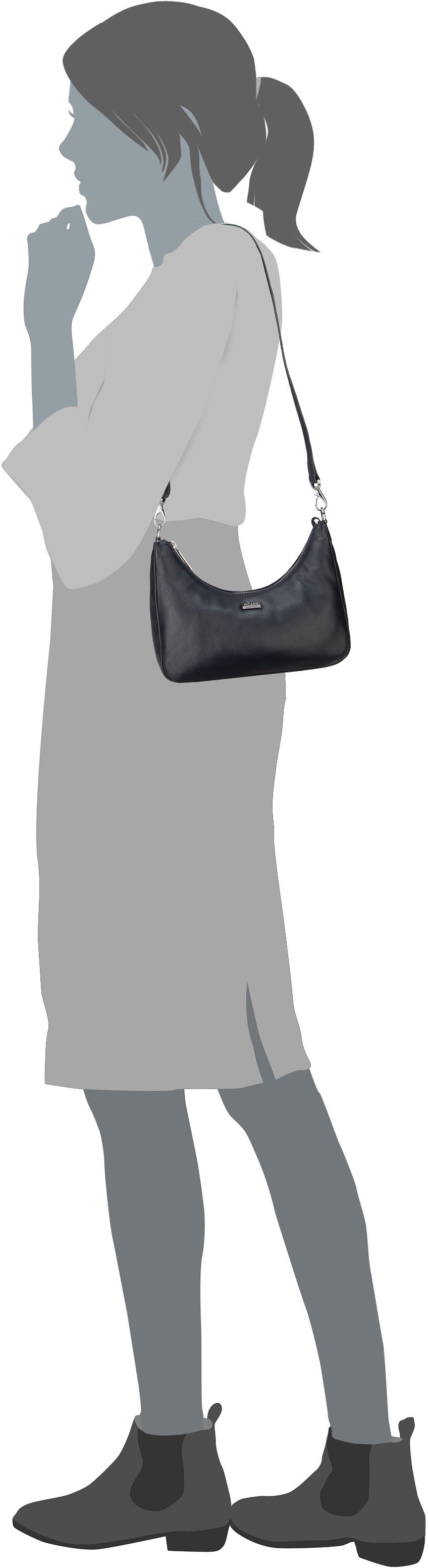 Picard Really 7226 Schwarz Bolso bandolera – Vista Silueta