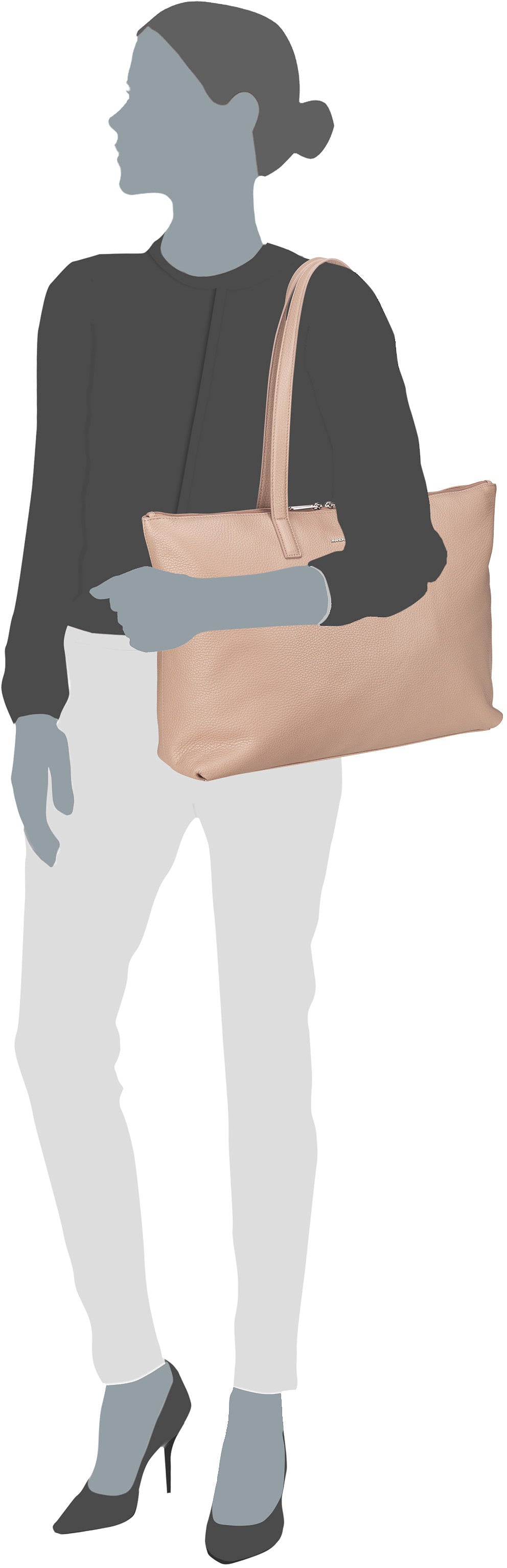 Mandarina Duck Mellow Leather PC FZT54 Warm Taupe Comprador – Vista Silueta