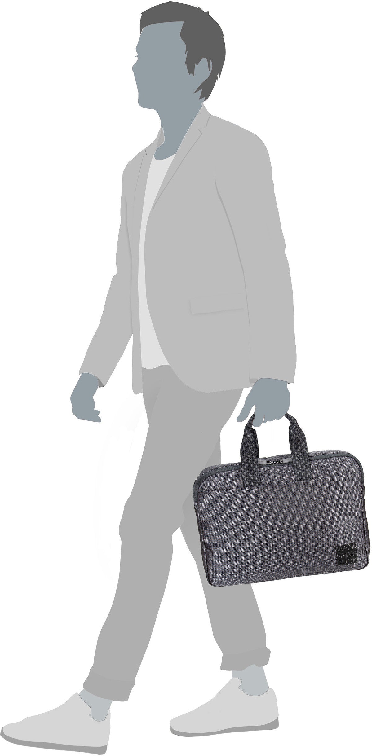 Mandarina Duck District KPC03 Black Ink Aktentas – Silhouetweergave