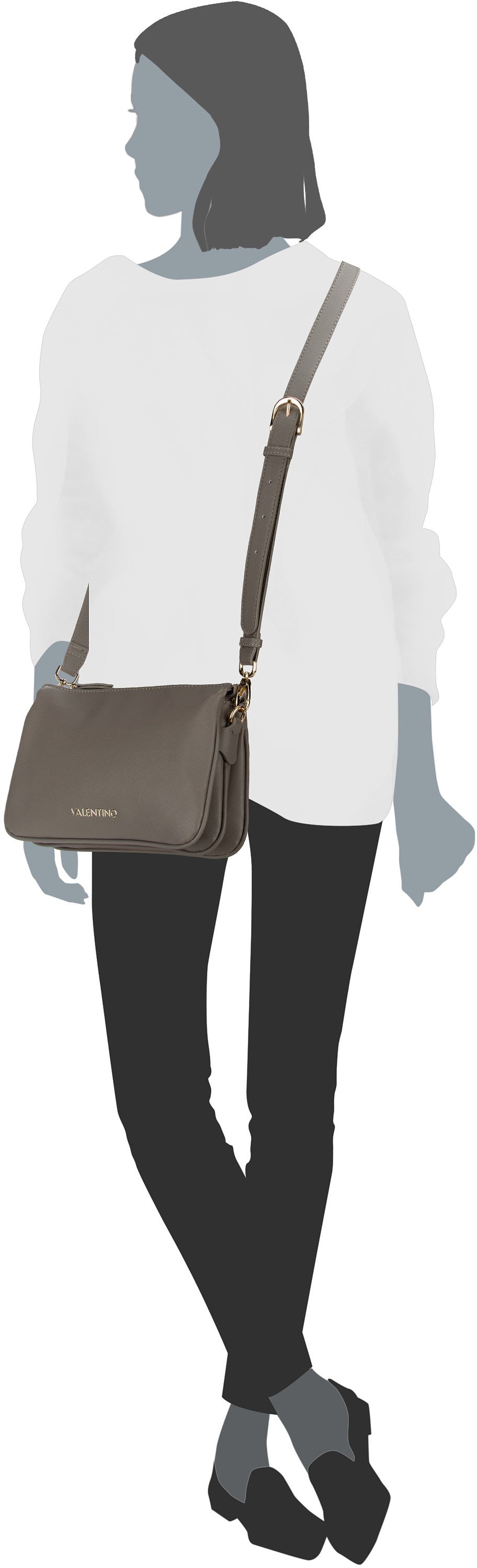 Valentino Zero RE 308 Bianco Bolso bandolera – Vista Silueta