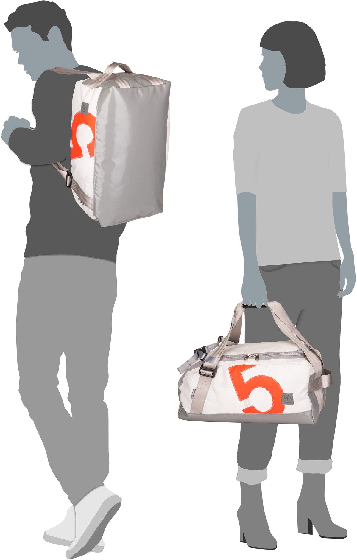 360Grad Container Zahl Orange Dufflebag – Vista Silueta