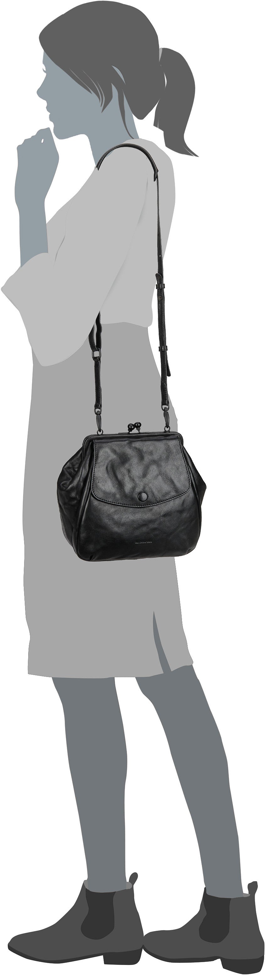 aunts & uncles Mrs. Cake Pop Black Smoke Sac pochette – Vue Silhouette