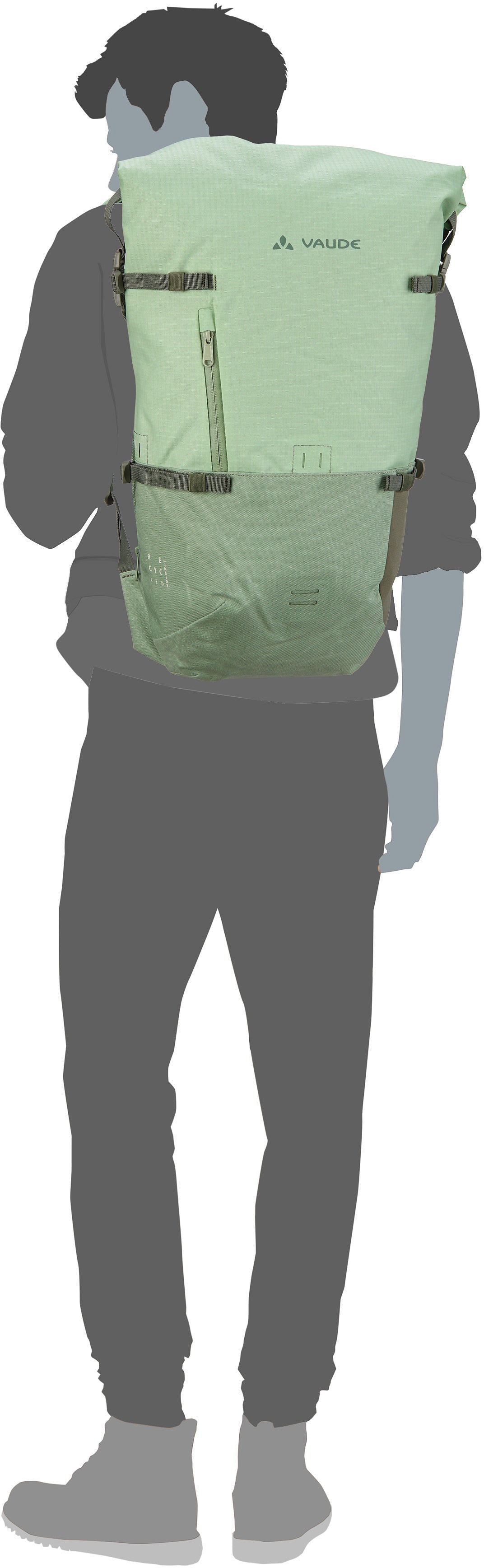 Vaude CityGo 23 II Aloe Vera Rolltop Backpack – Silhouette View