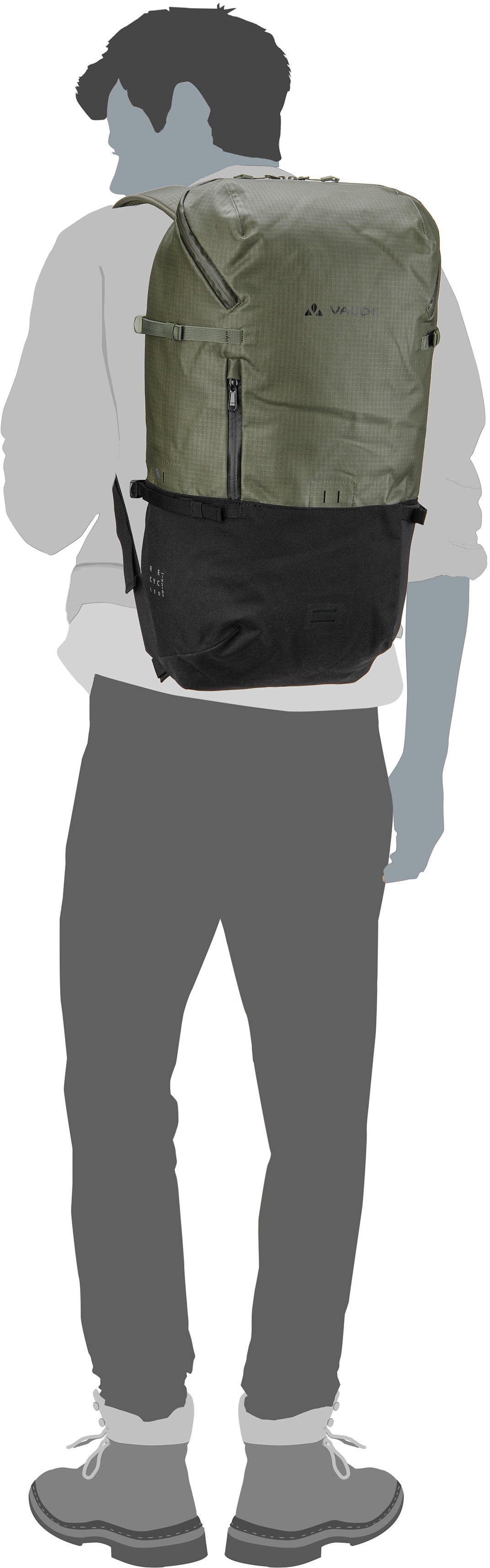 Vaude CityGo 30 II Baltic Sea Rugtassen – Silhouetweergave