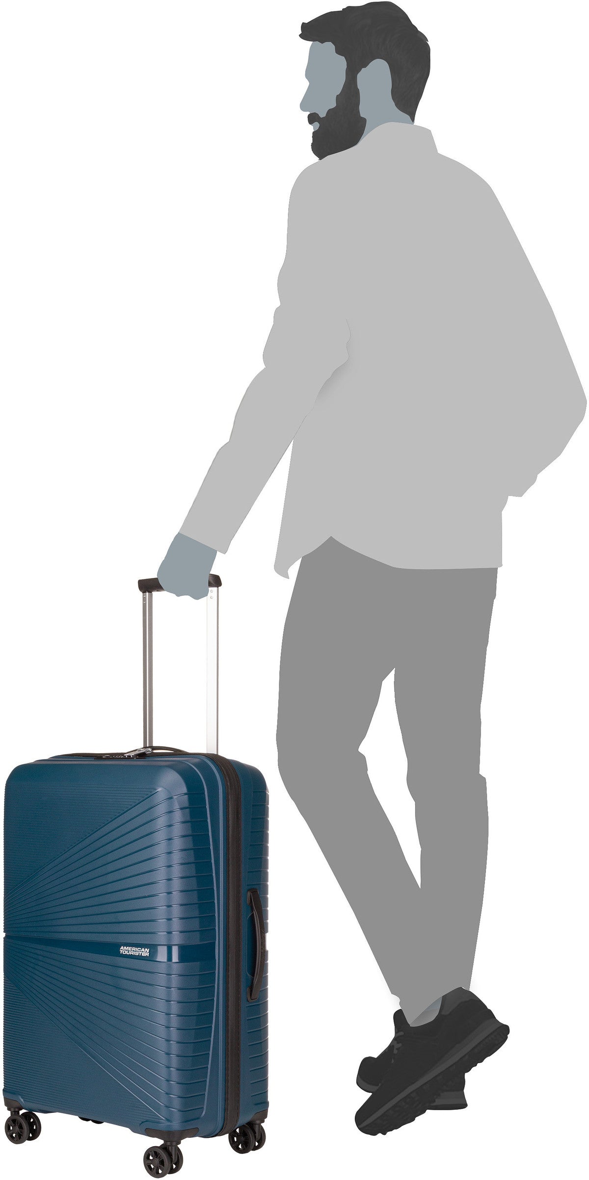 American Tourister Airconic Spinner 67 Midnight Navy Valigia – Vista Silhouette