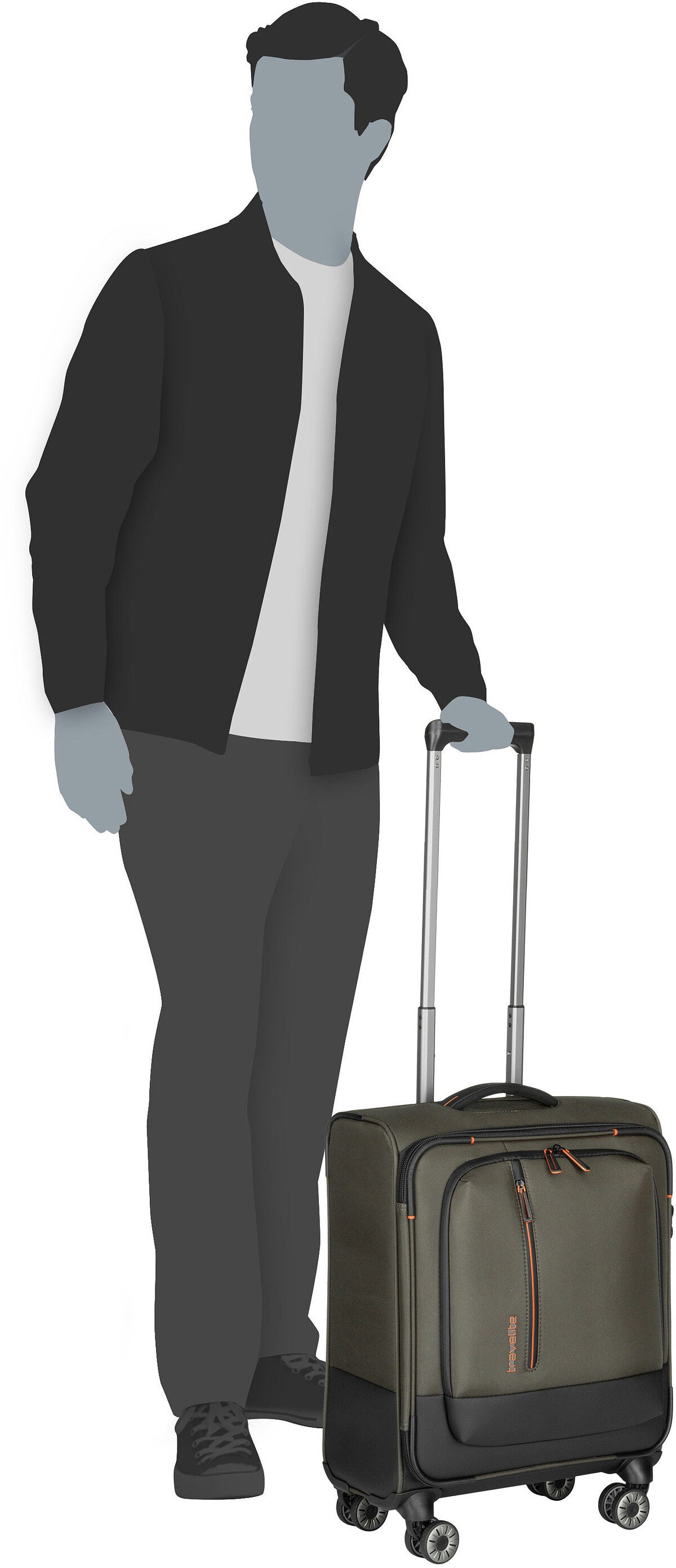 travelite Crosslite 4w Trolley S Schwarz Koffer – Silhouetweergave