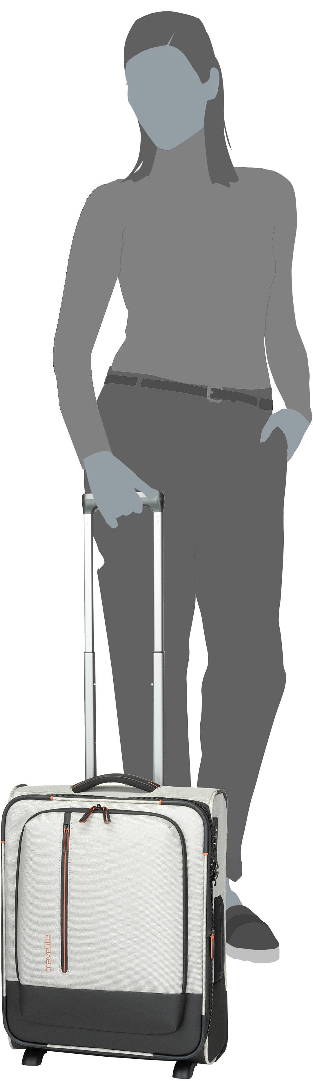 travelite Crosslite 2w Trolley S Oliv Valise – Vue Silhouette
