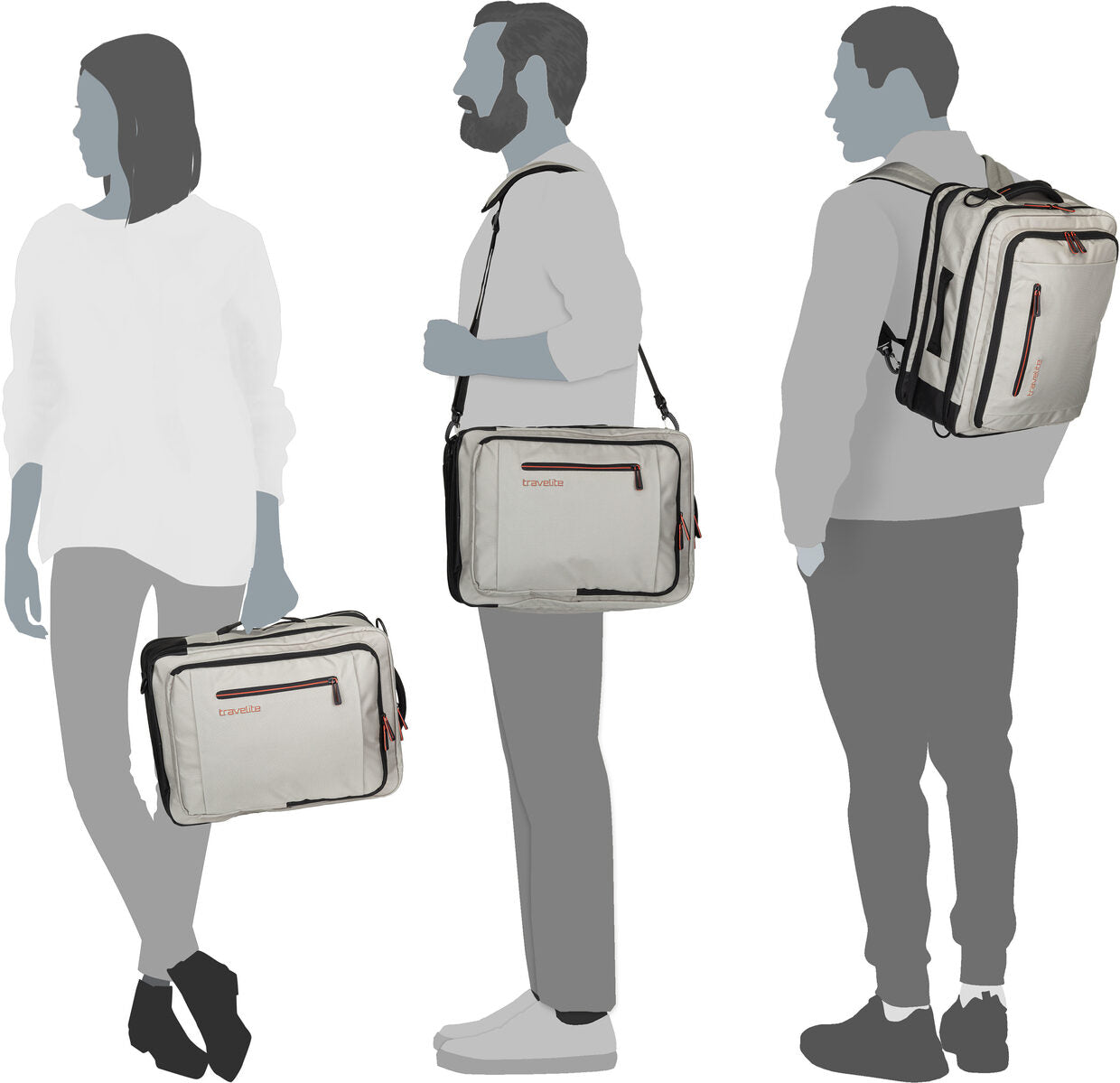 travelite Crosslite Bord Natur Backpack – Silhouette View