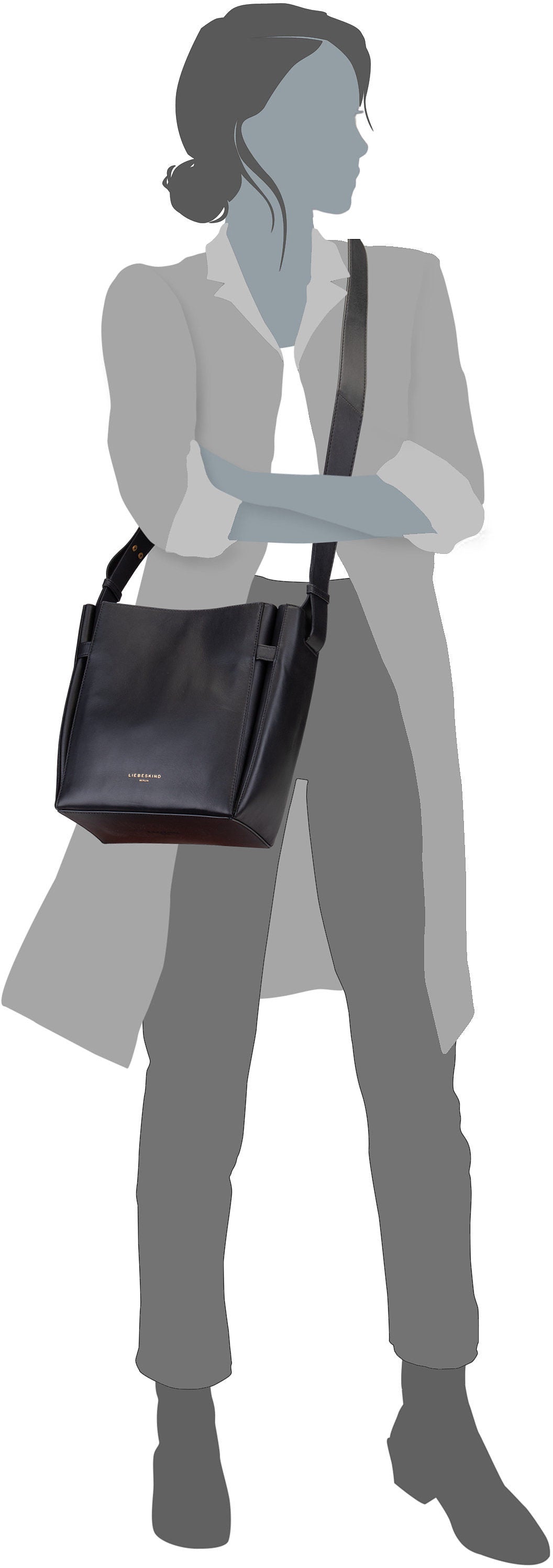 Liebeskind Berlin Hilla 2149125 Black Sac à bandoulière – Vue Silhouette