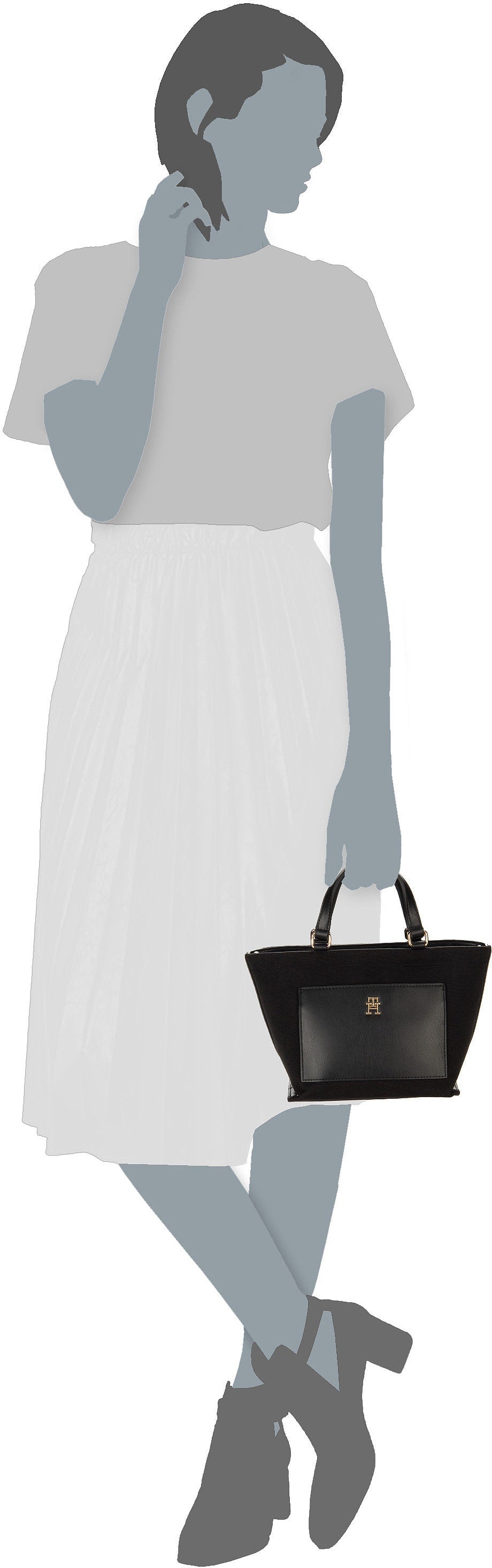 Tommy Hilfiger TH Distinct Mini Tote PF24 Black Borsa con manico – Vista Silhouette