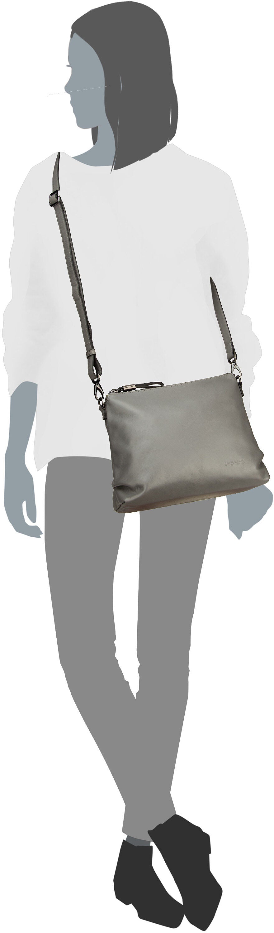 Picard Bella 7244 Granite Sac à bandoulière – Vue Silhouette