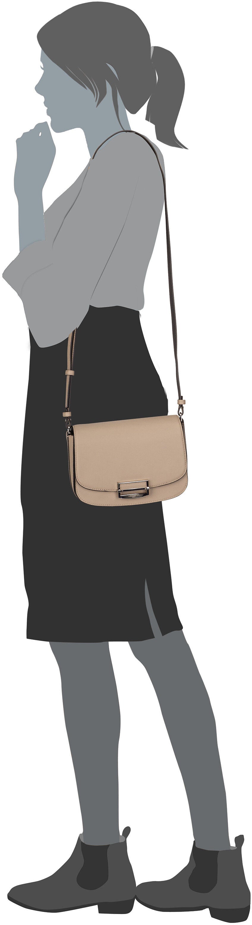 Liebeskind Berlin Ezra 2146526 Black Sacoche de selle – Vue Silhouette