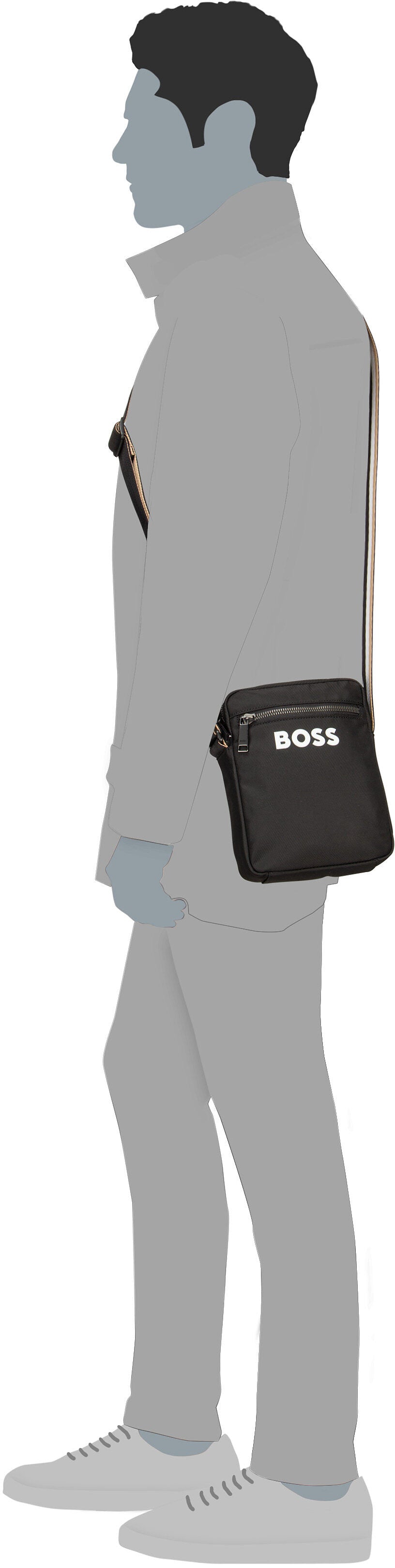 BOSS Catch 3.0 NS 50511961 Black Sac à bandoulière – Vue Silhouette