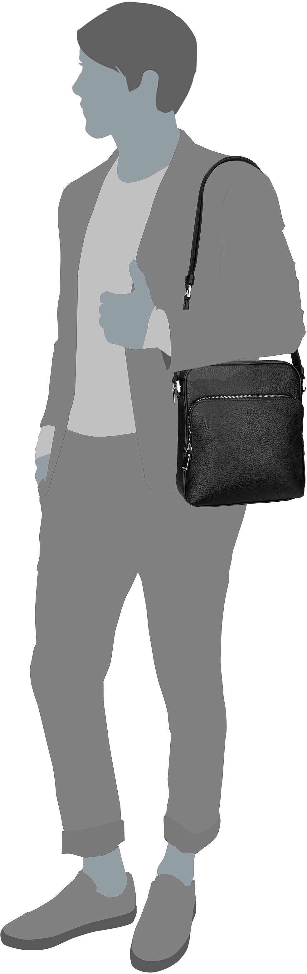 BOSS New Crosstown NS 50529288 Black Borsa a tracolla – Vista Silhouette