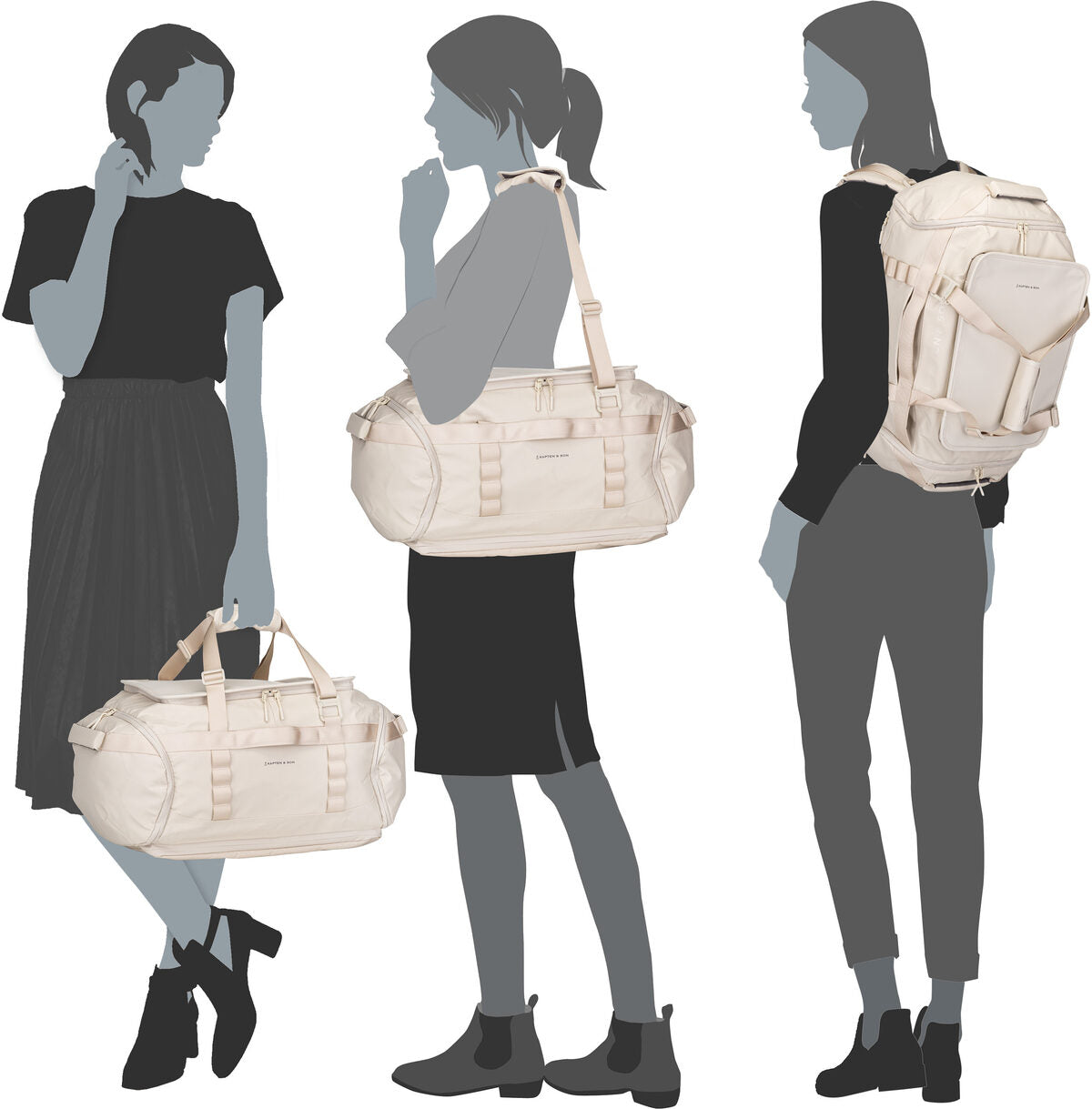 Kapten & Son Lisbon DBP Sandstone Sac a dos – Vue Silhouette