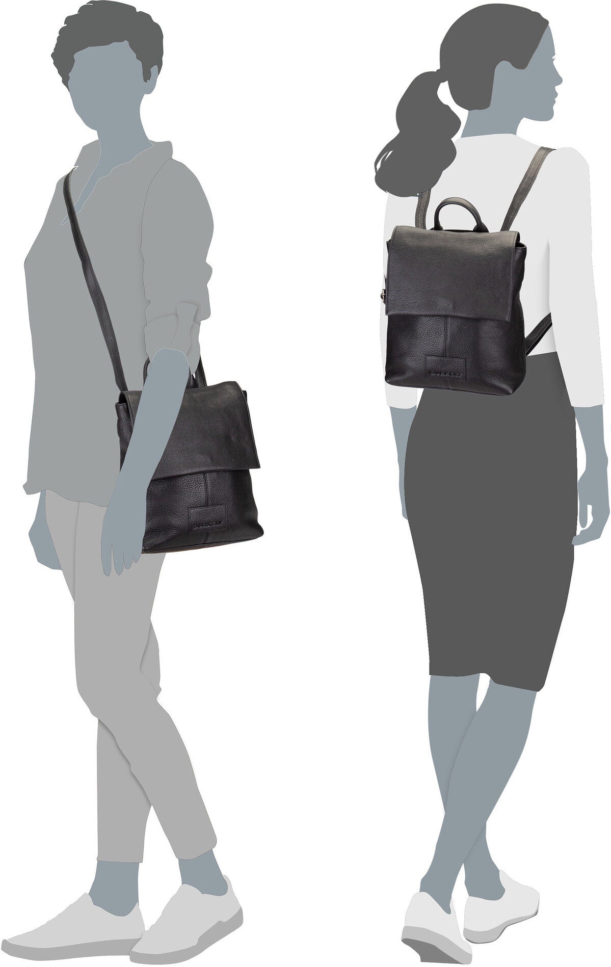 Burkely Soft Skylar 1000842 Grey Backpack – Silhouette View