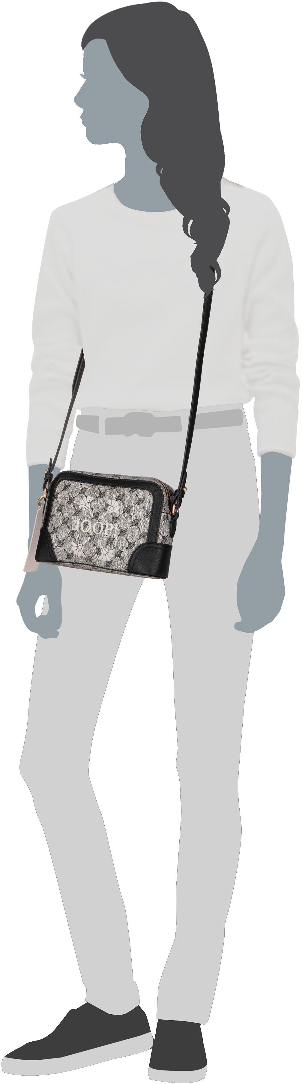 Joop Mazzolino Chiaro Cloe SHZ Black Crossbody Bag – Silhouette View