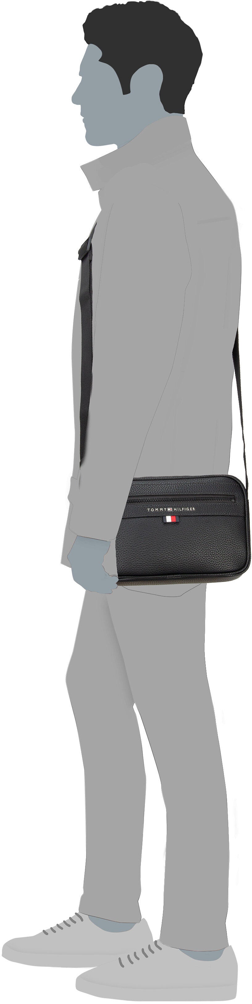 Tommy Hilfiger Essential PU EW Reporter Black Bolso bandolera – Vista Silueta