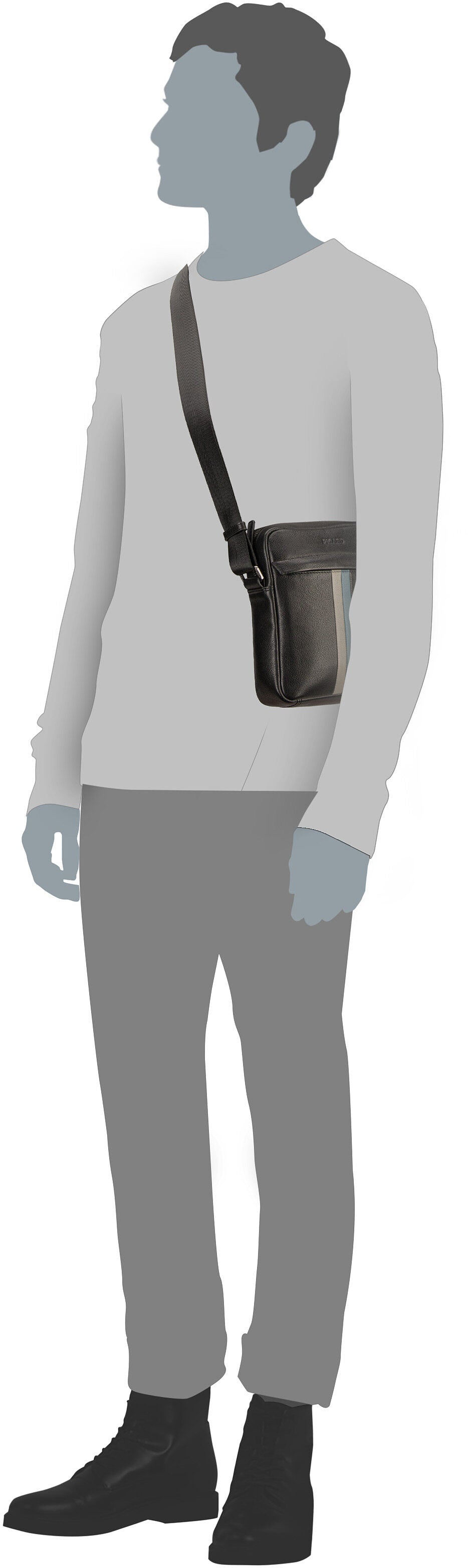 Picard Horizon 1231 Schwarz Sac à bandoulière – Vue Silhouette