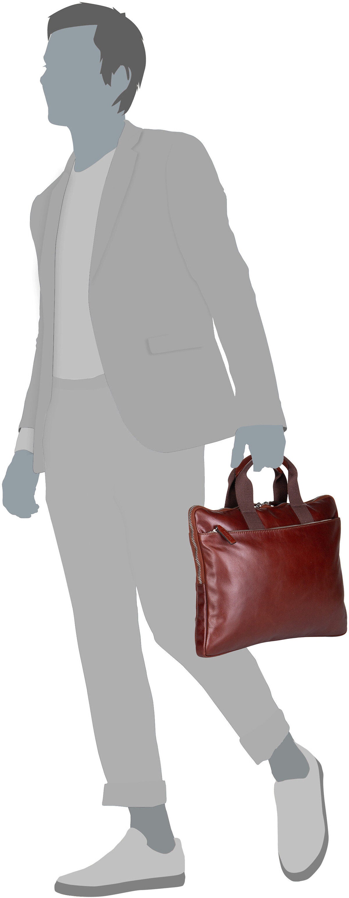 Picard Buddy 5617 Cognac Briefcase – Silhouette View