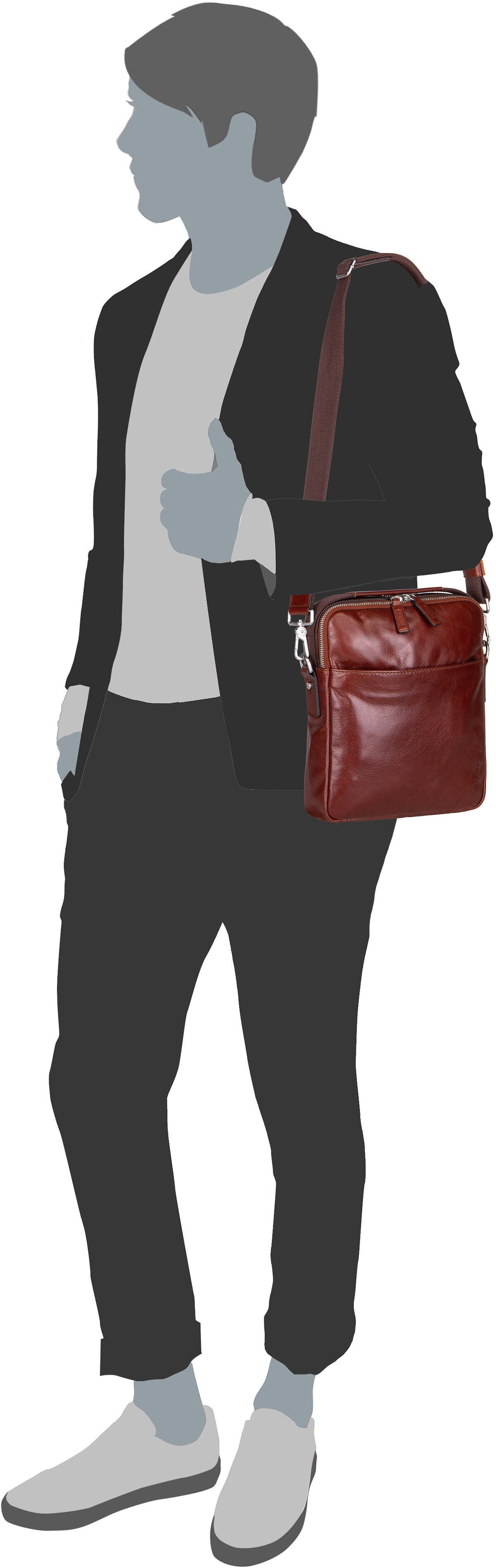 Picard Buddy 5618 Cognac Schoudertas – Silhouetweergave