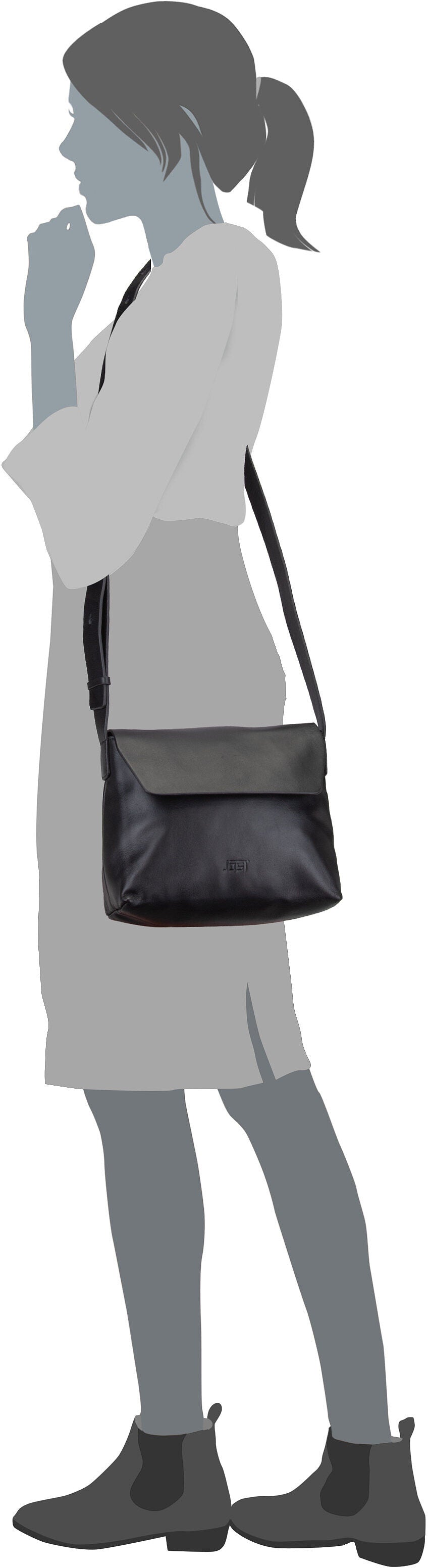 Jost Arva 4302 Ecru Sac à bandoulière – Vue Silhouette