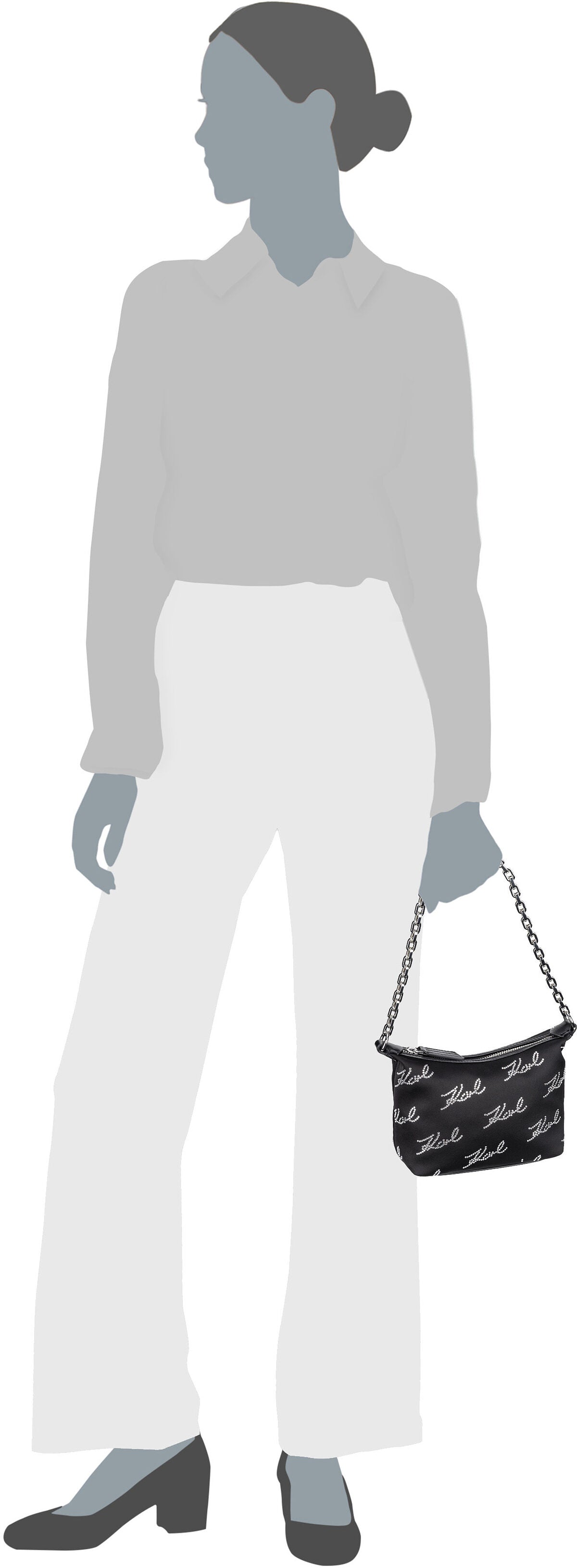 Karl Lagerfeld K/Evening Mini SHB Signatures Black Sac de soirée – Vue Silhouette