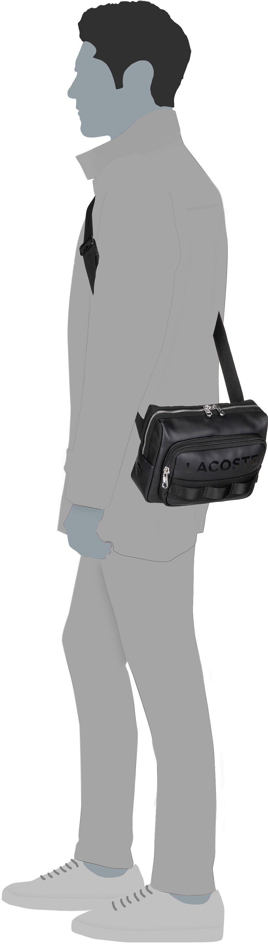 Lacoste Yzio Reporter NH4650YZ Black Sac à bandoulière – Vue Silhouette