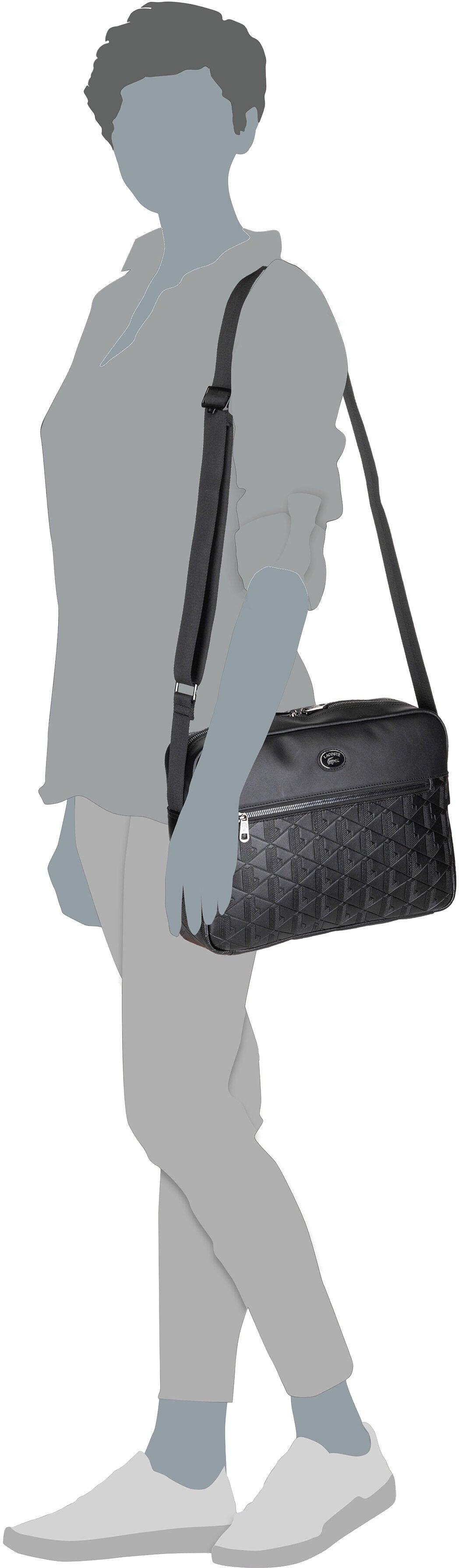 Lacoste Nomogramme Reporter NH4656MR Black Sac à bandoulière – Vue Silhouette