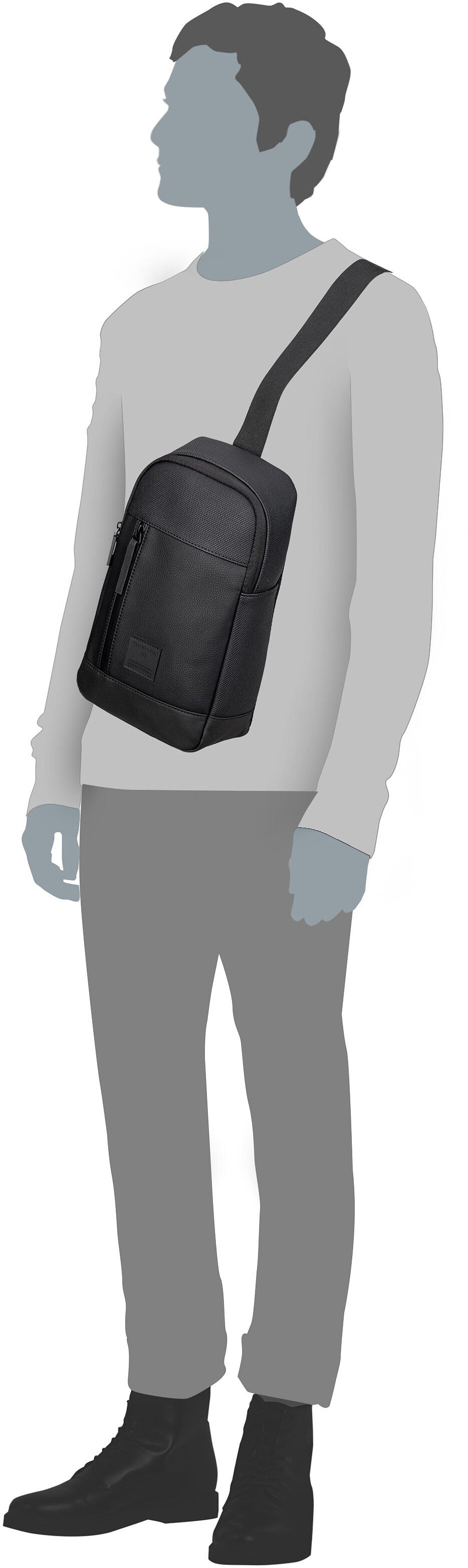 Strellson Westferry Chris MVZ Black Draagtas – Silhouetweergave
