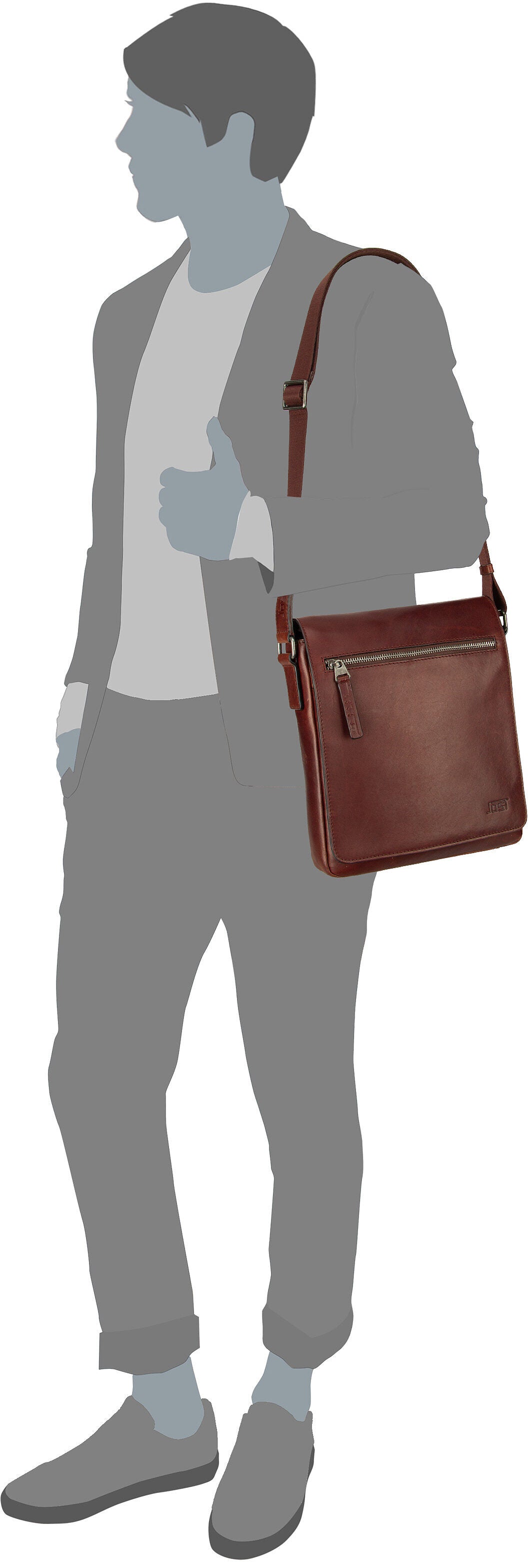 Jost Lund L 6741 Braun Borsa a tracolla – Vista Silhouette